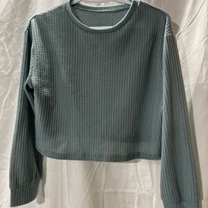 Women's Waffle Knit Top - Gray